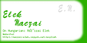 elek maczai business card